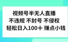 视频号半无人直播，不违规不封号，轻松日入100+【揭秘】[免费在线观看][免费下载][网盘资源][知识教程]